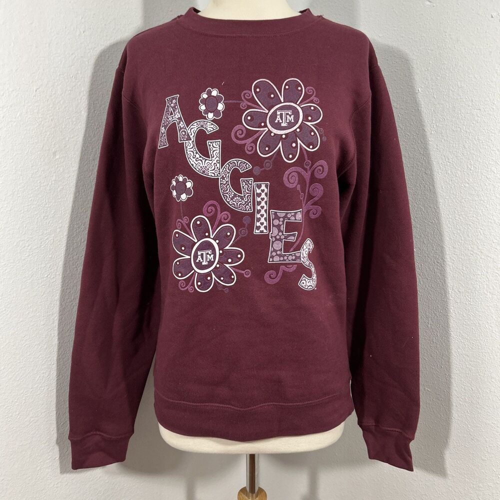 Delta Sweatshirt Womens Small Maroon Texas A and‎ M Aggies Crew Pullover